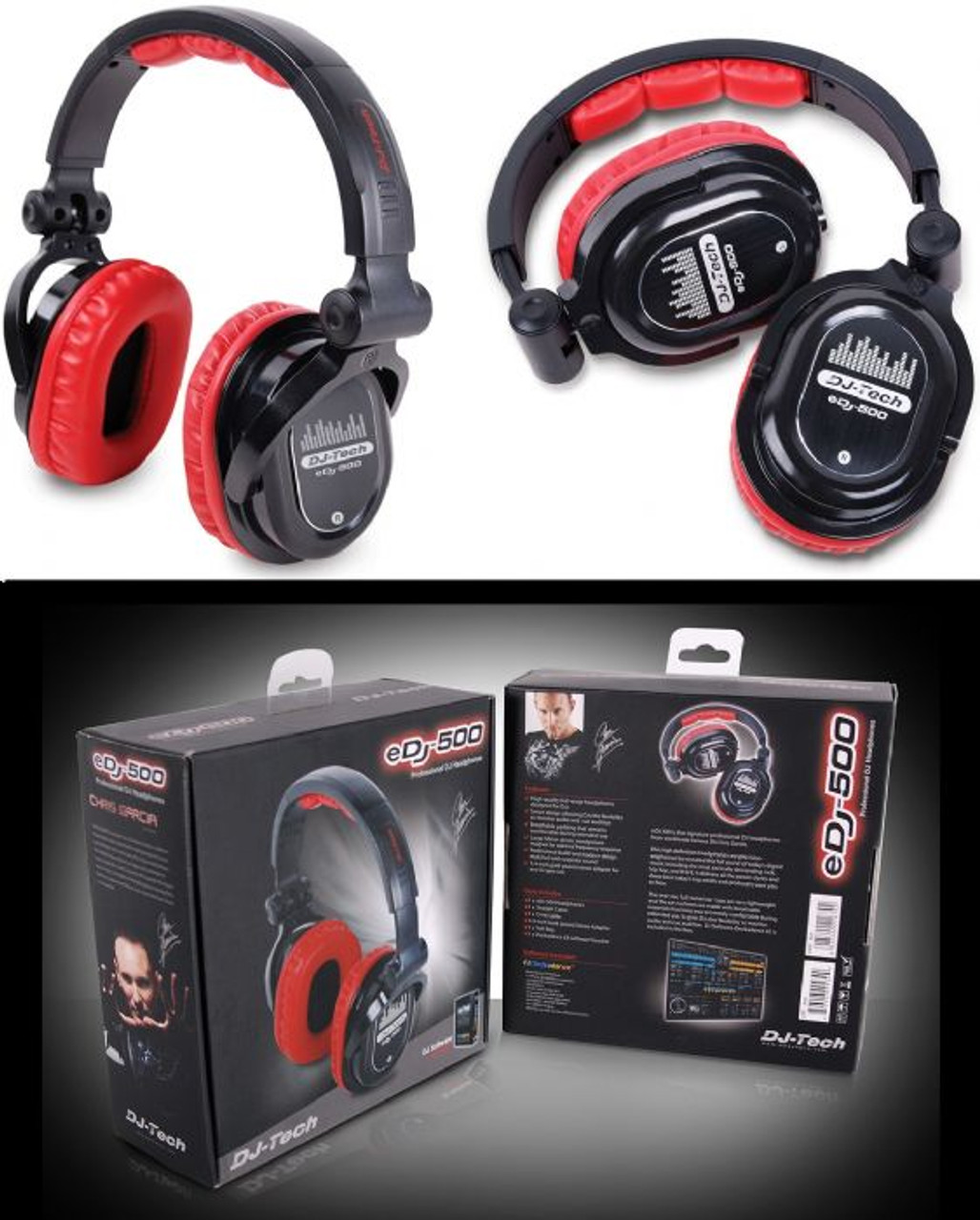 Dj Tech EDJ500RED Profressional Headphones From World | Beach Audio