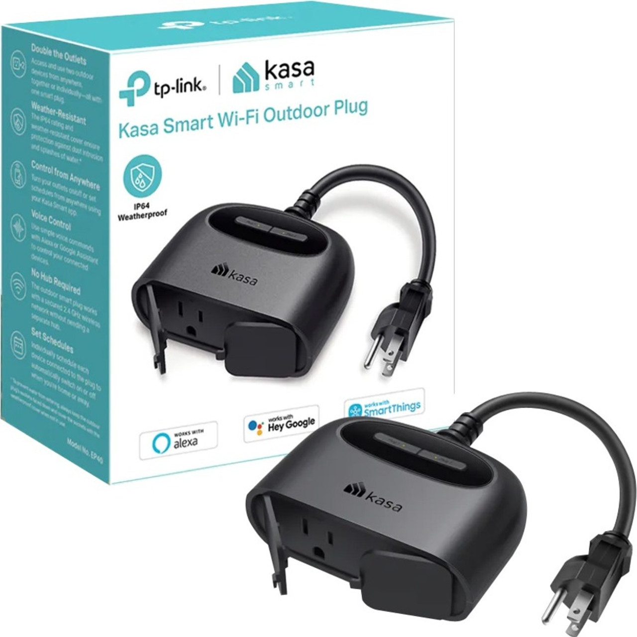 TP-Link EP40 2-Outlet Kasa Smart Wi-Fi Outdoor Plug
