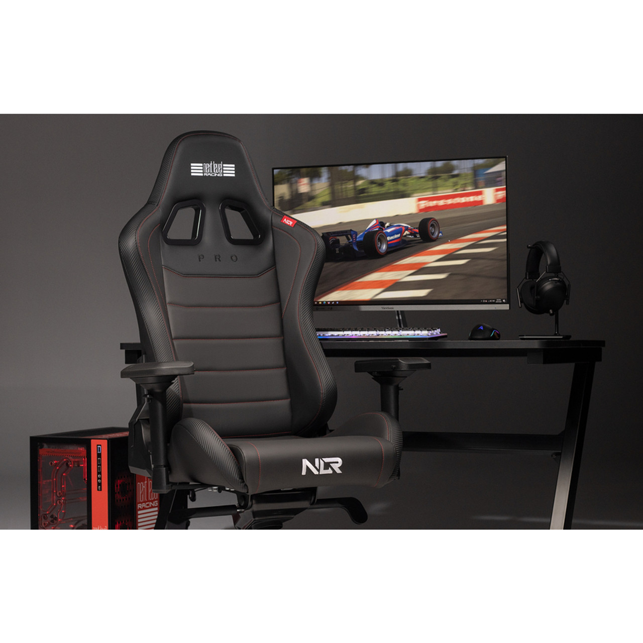 Next Level Racing Black Pro Gaming Chair Leather Edition