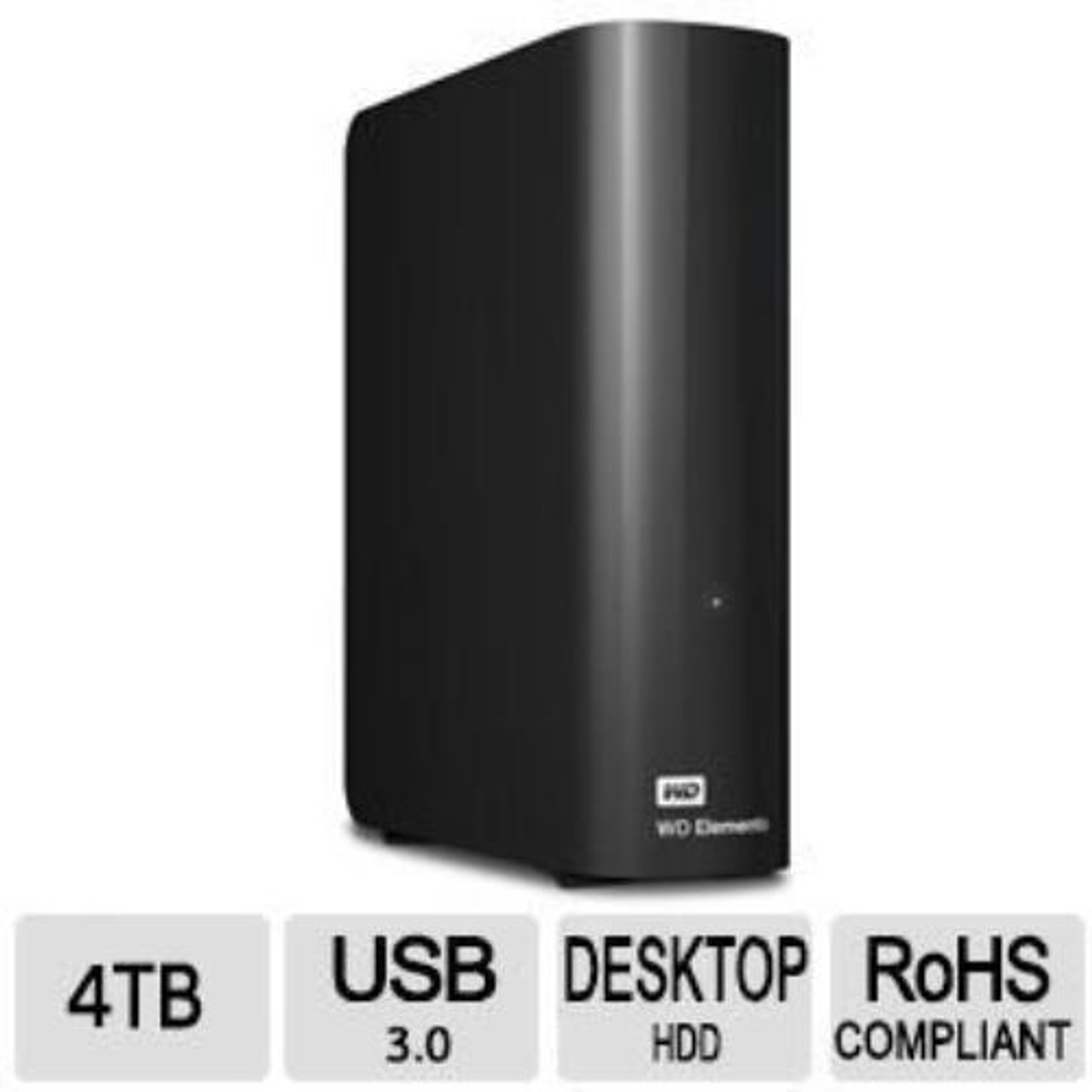 WD 4TB Elements Desktop External Hard Drive， USB 3.0 external