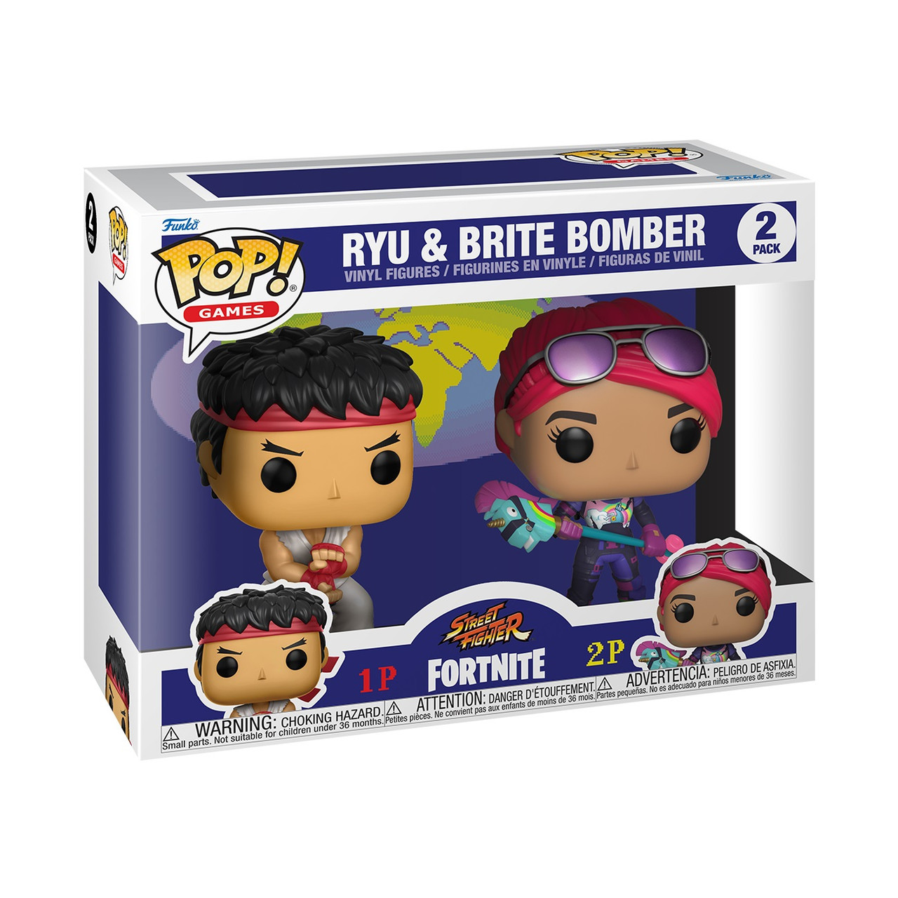 Pop Games Fortnite ryu Brite Bomber 2 Pack Funko Beach Audio
