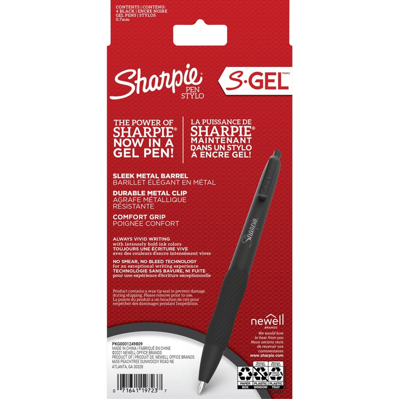 Sharpie S-Gel, Gel Pens, Medium Point (0.7mm), Black Ink, 6 ct. Assorted  Colors