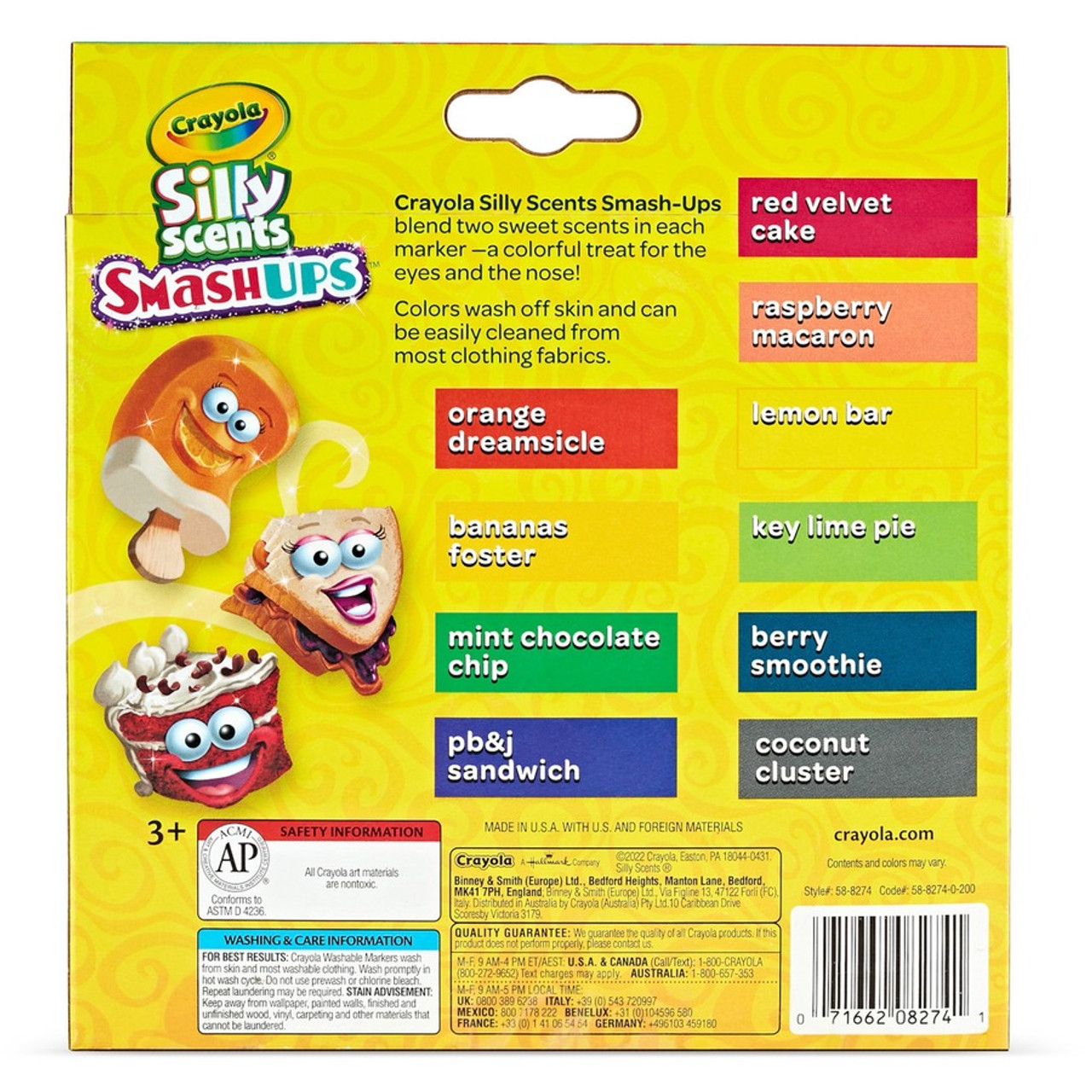 Crayola Silly Scents Slim Scented Washable Markers Broad Point