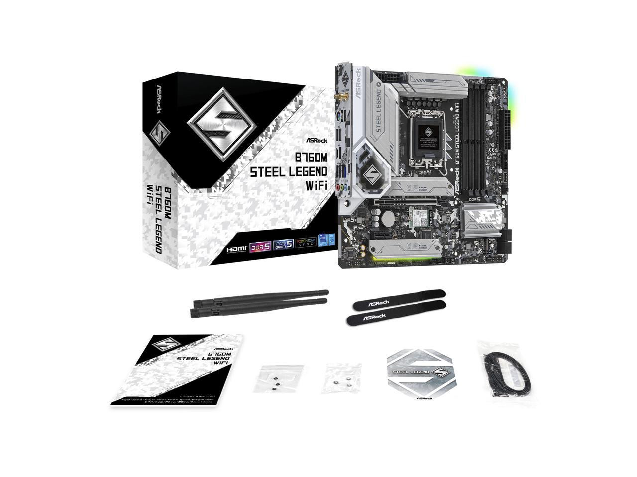 【訳あり】ASRock B760M STEEL LEGEND WiFi For ASRock B760M Steel Legend WiFi Motherboard LGA 1700 Intel DDR5