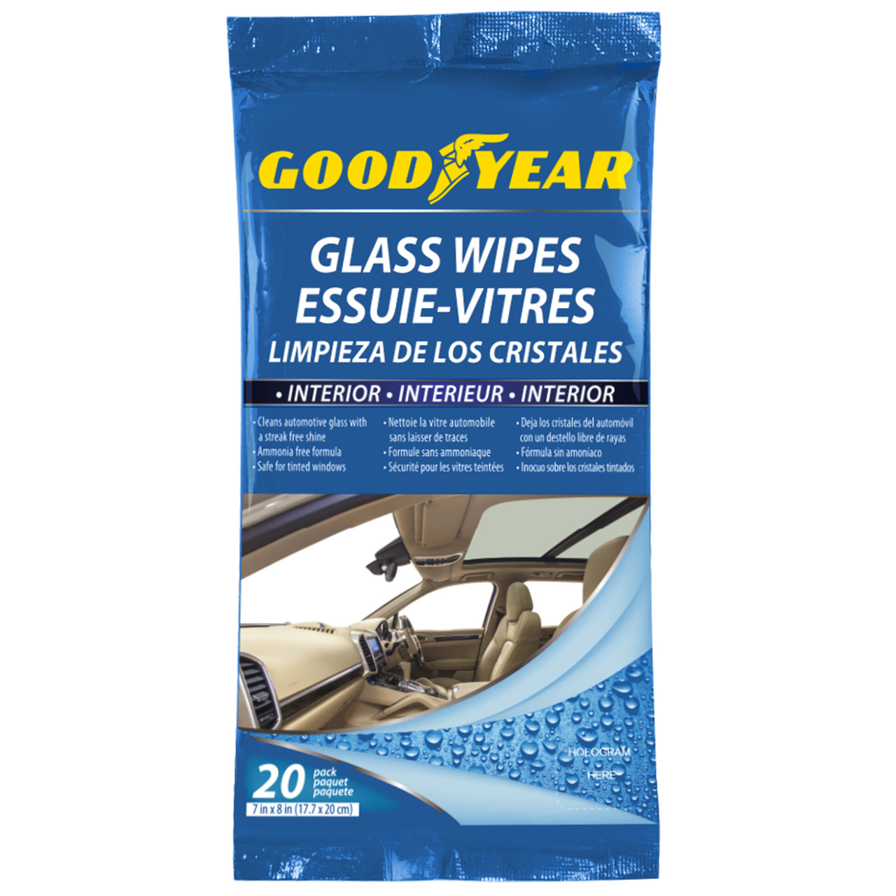 GoodYear Interior Auto Glass Wipes~ 20ct Pack~ GY3250~ 7x8~ NEW! - BND  Treasure Chest