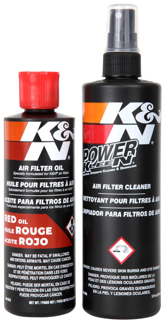 K&N Air Filter Cleaning Kit: Squeeze Bottle Filter Cleaner and Red Oil Kit;  Restores Engine Air Filter Performance; Service Kit-99-5050