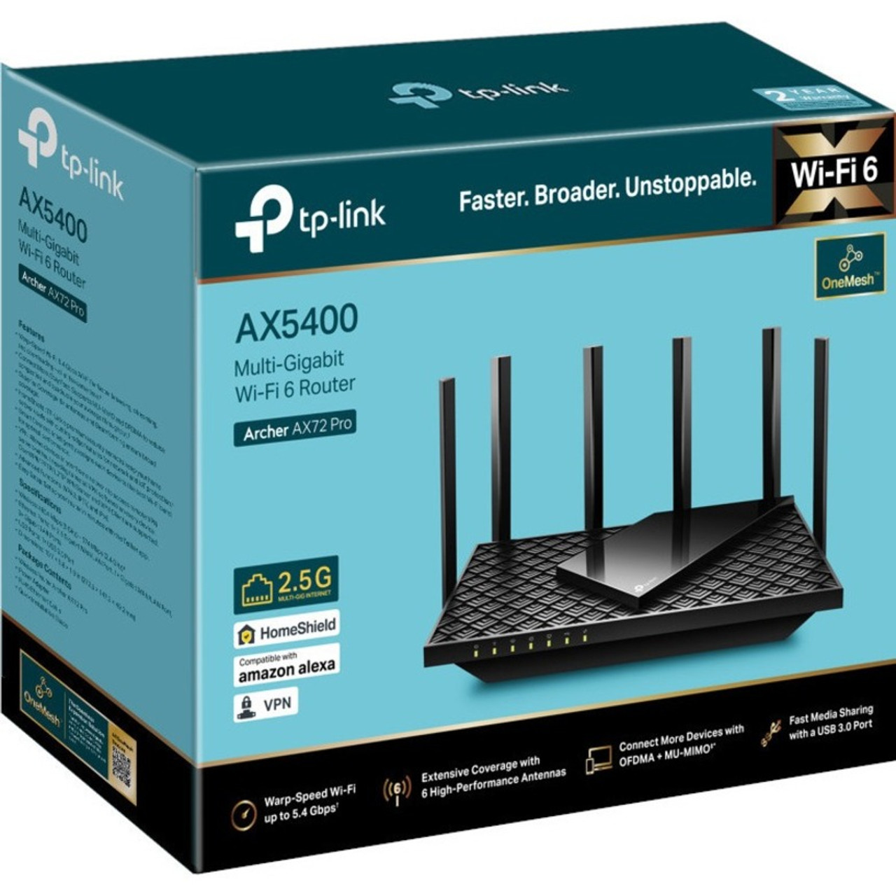 高評価得価 TP-Link Archer AX72 AX5400 Wi-Fi 6ルーター p9lCL