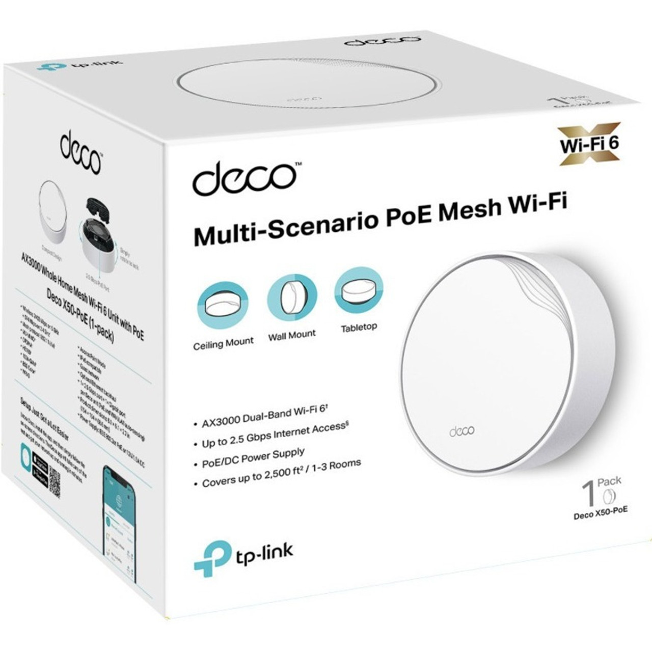 TP-Link Deco X50-PoE[1-pack] - Deco AX3000 PoE Mesh | Beach