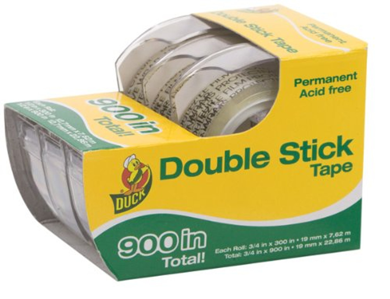 Duck Double Stick Tape - 0.50 Width X 25 Ft Length 