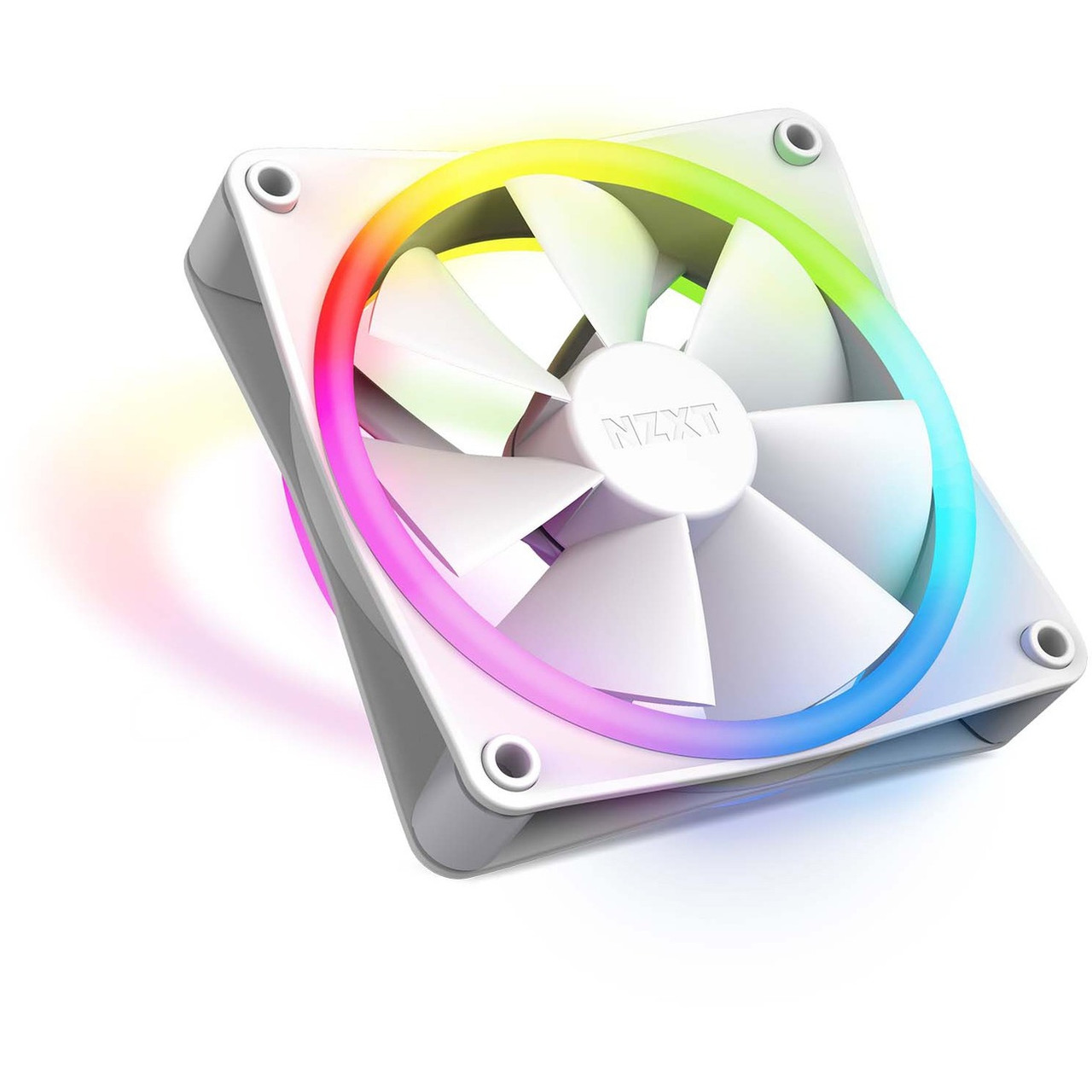 Nzxt 270649 Fan Rf-d12sf-w1 F120 Rgb Duo 120mm Fdb 4-pin Pwm White Ratail