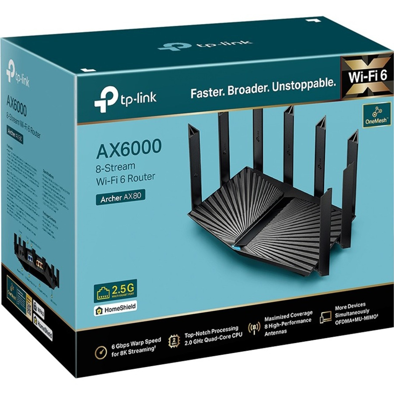 TP-Link Archer AX80 - AX6000 Wi-Fi 6 Dual Band Router | Beach Audio