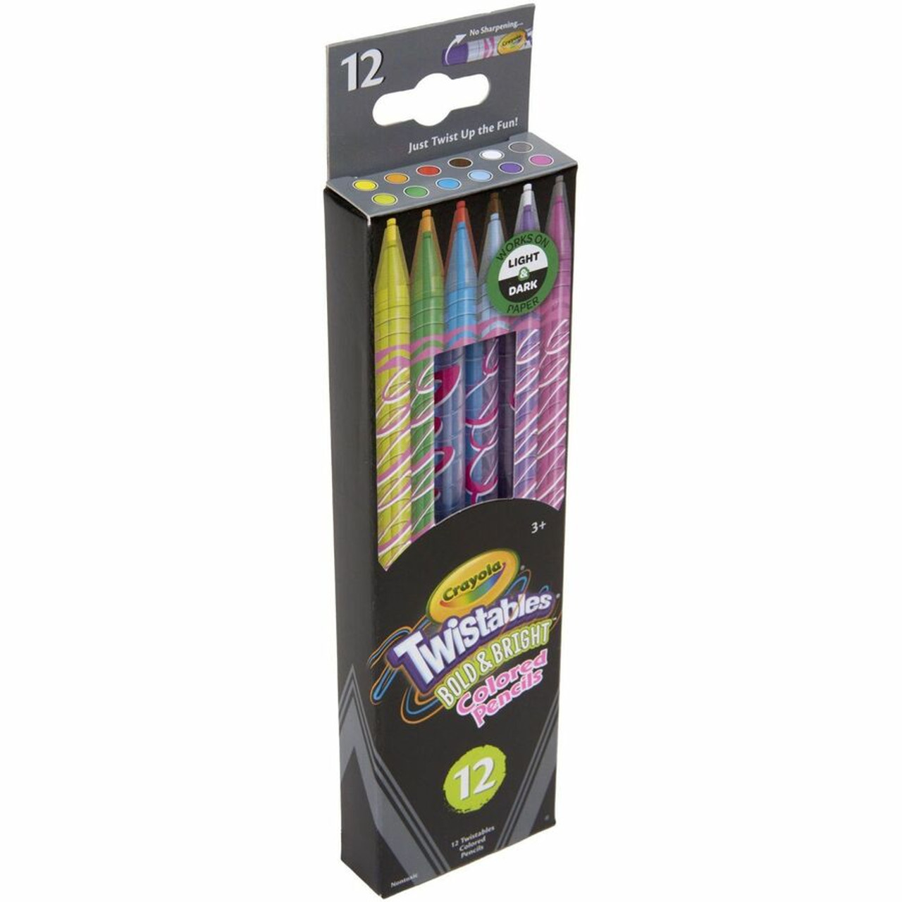 Crayola Twistables Erasable Colored Pencils, Assorted Colors, 12