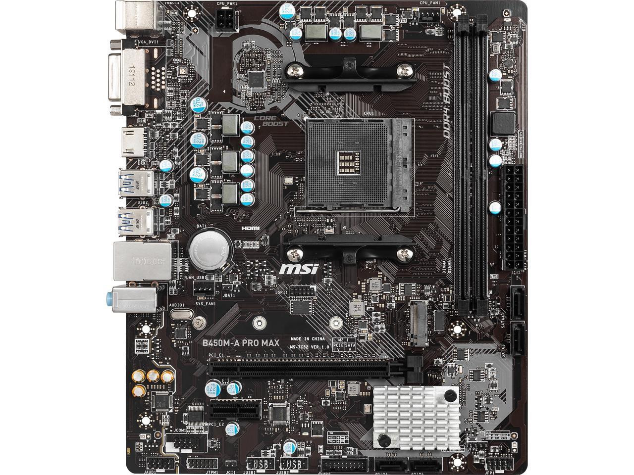 MSI B450M-A PRO MAX Desktop Motherboard - AMD B450 | Beach Audio