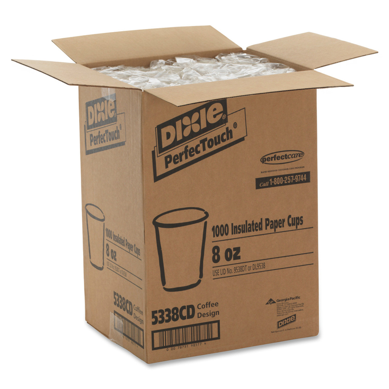 DIXIE PerfecTouch Multicolor 10 oz. Disposable Paper Cups and Lids