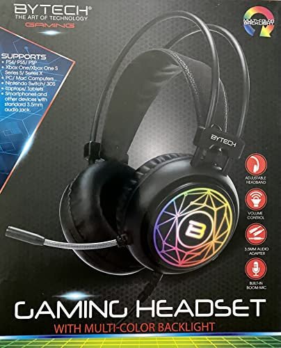 Bytech BYGAOH104GR Light Up Gaming Headset Beach Audio
