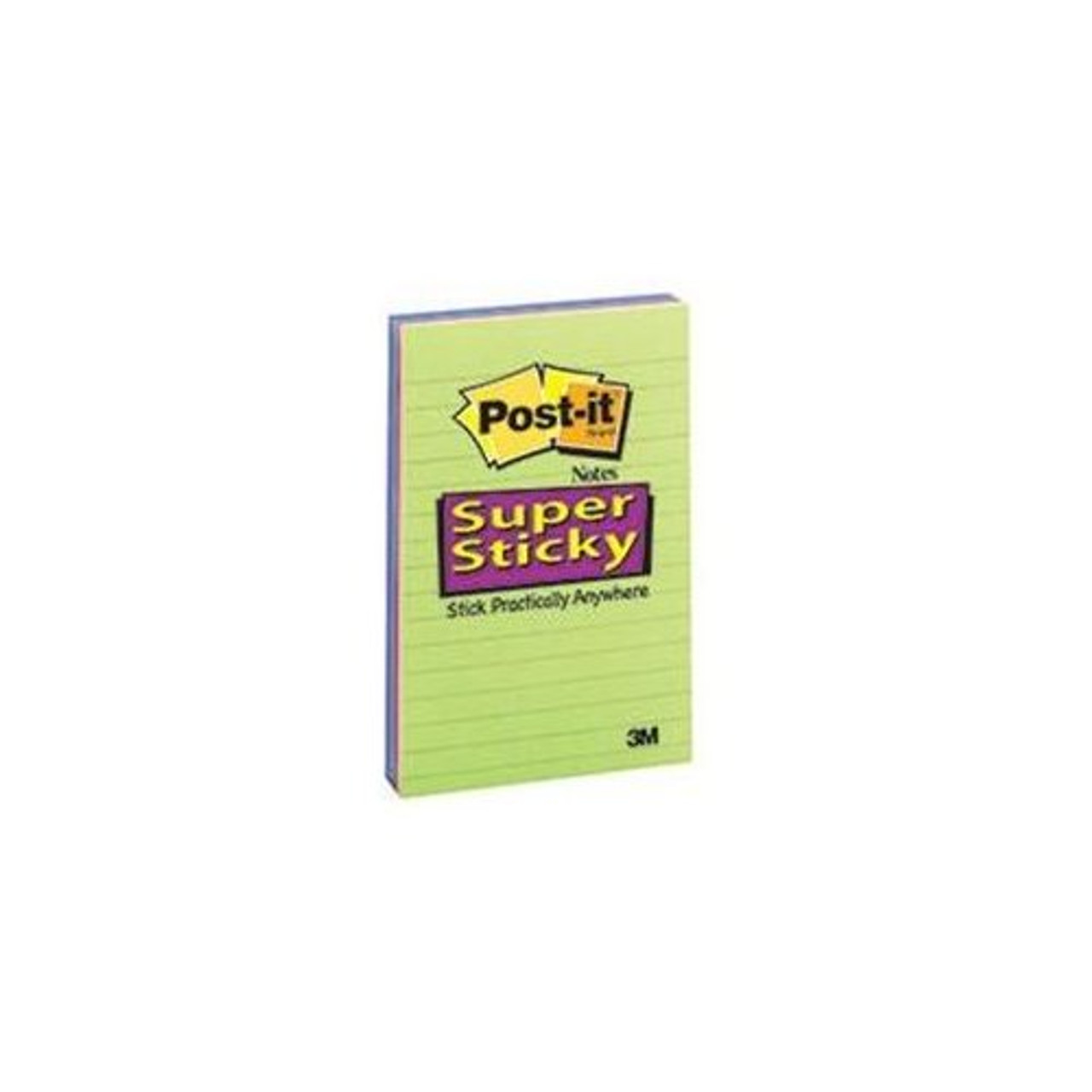 3M Post-it Lined Pads, Super Sticky, 4 x 6, 45 Sheets, Jewel Pop Colors - 4 pack