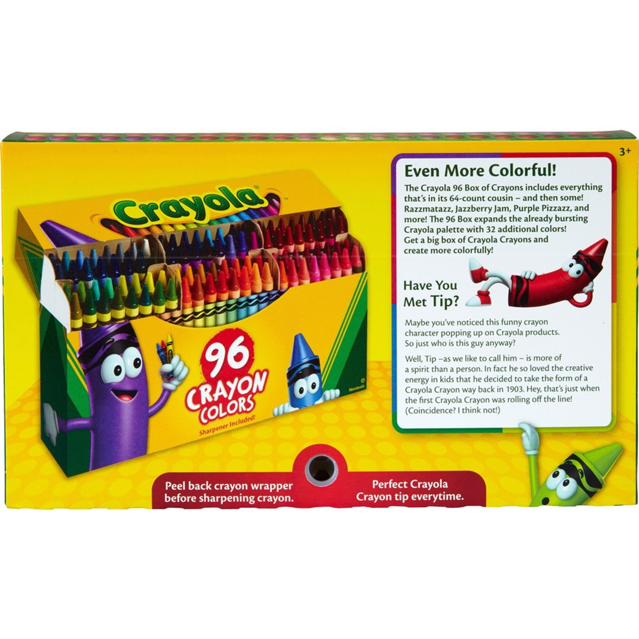 Crayola Classic Color Crayons in Flip-Top Pack with Sharpener, 96 Colors (520096)