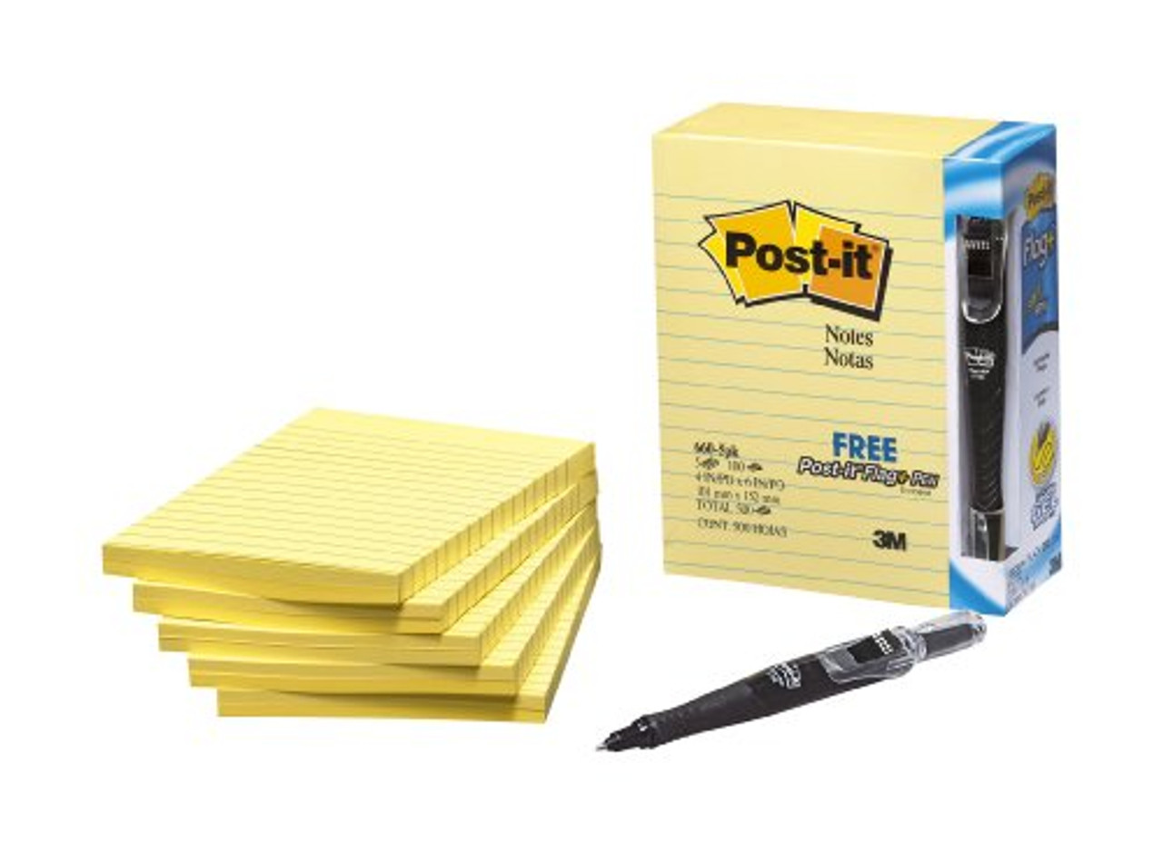 Post-it Notes, 4 in x 6 in, America's #1 Favorite Sticky Notes, Canary  Yellow, 12 Pads/Pack