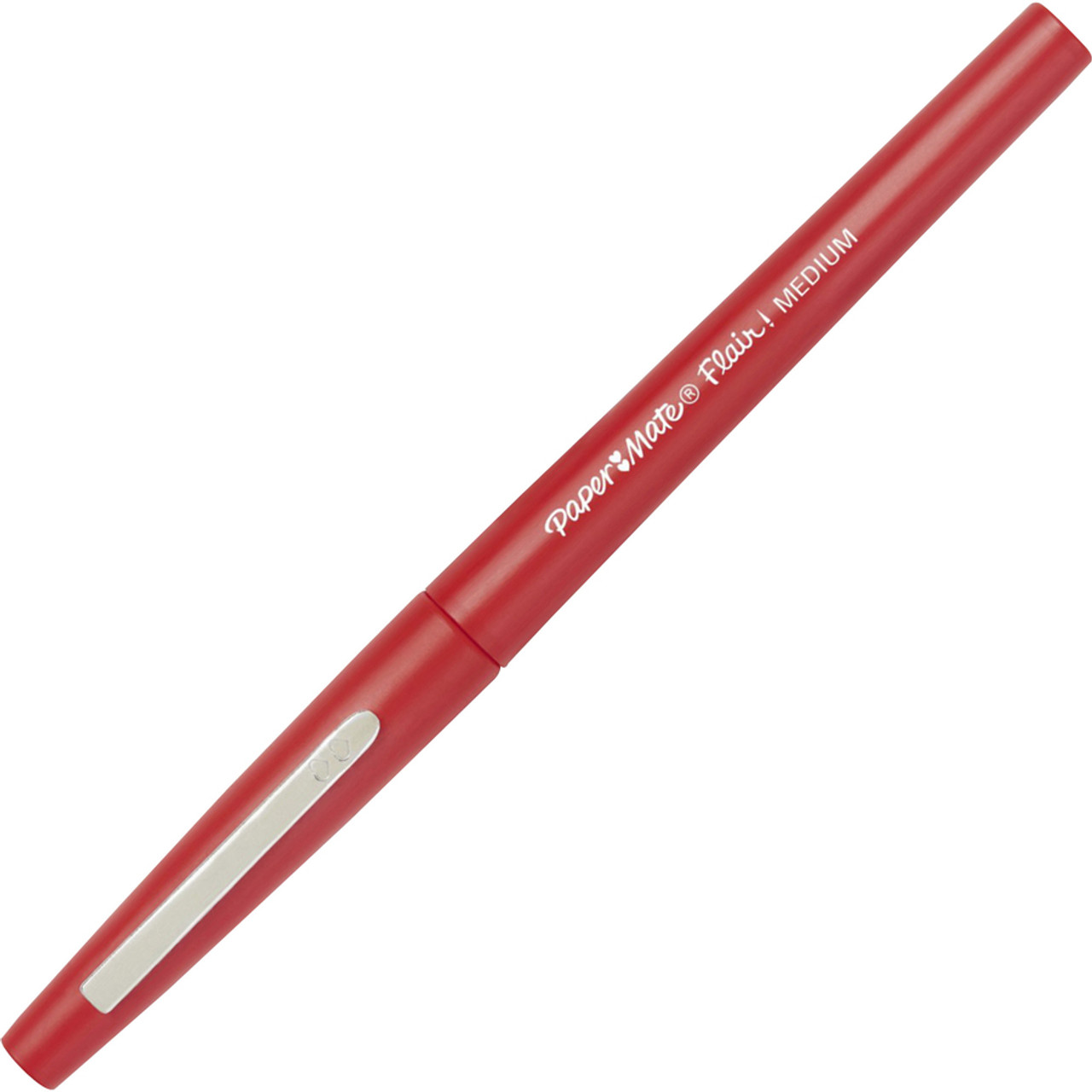 Paper Mate Flair Felt Pen, Medium Point, Red Ink, Dozen (8420152)