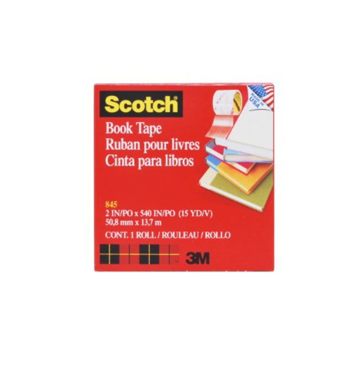 Scotch Book Tape, 2 in x 540 in, Excellent for Repairing, Reinforcing  Protecting, and Covering (845)