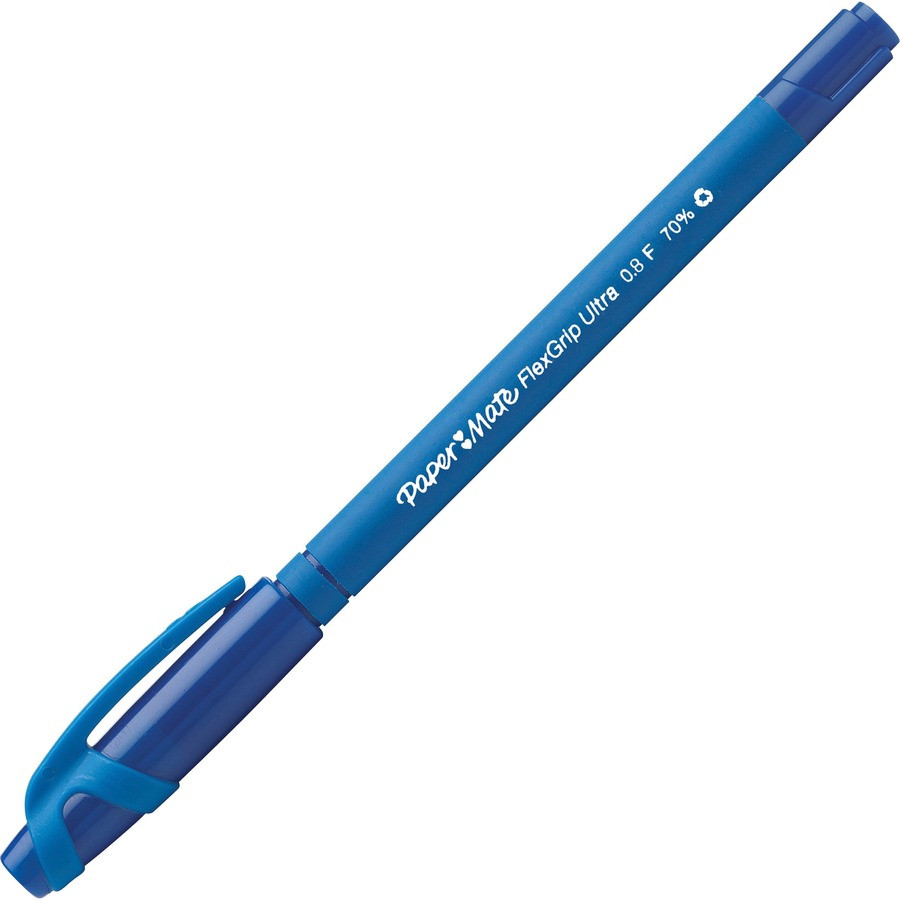 Paper Mate FlexGrip Gelschreiber 12er Set – Blau, 0,7 Mm, Einziehbar, Mit Gummigriff