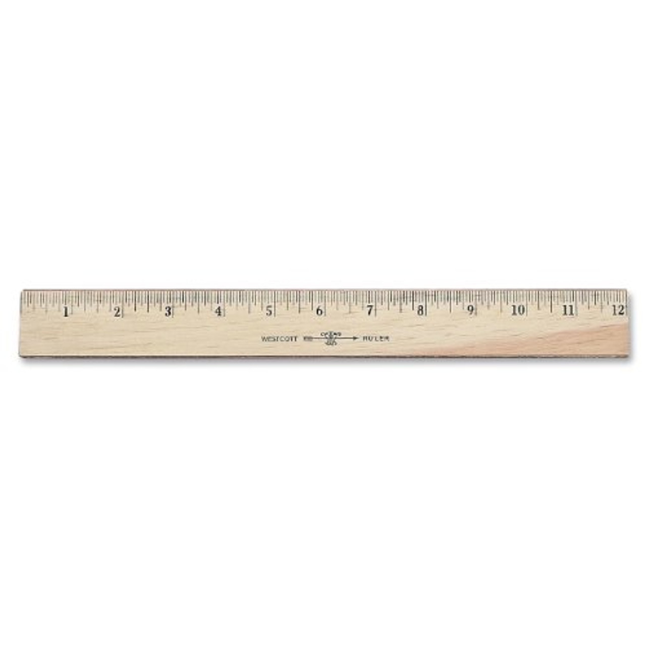 Westcott Wood Ruler Measuring Metric and 1/16 Scale