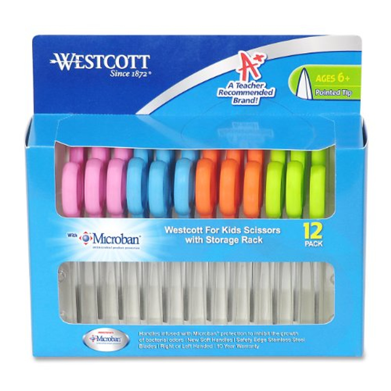 Westcott 5 Pointed Kids Scissors Classpack, 6 Count