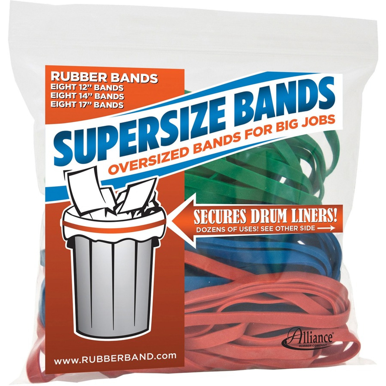 Alliance Rubber Supersize Rubber Bands - 12, 14, 17