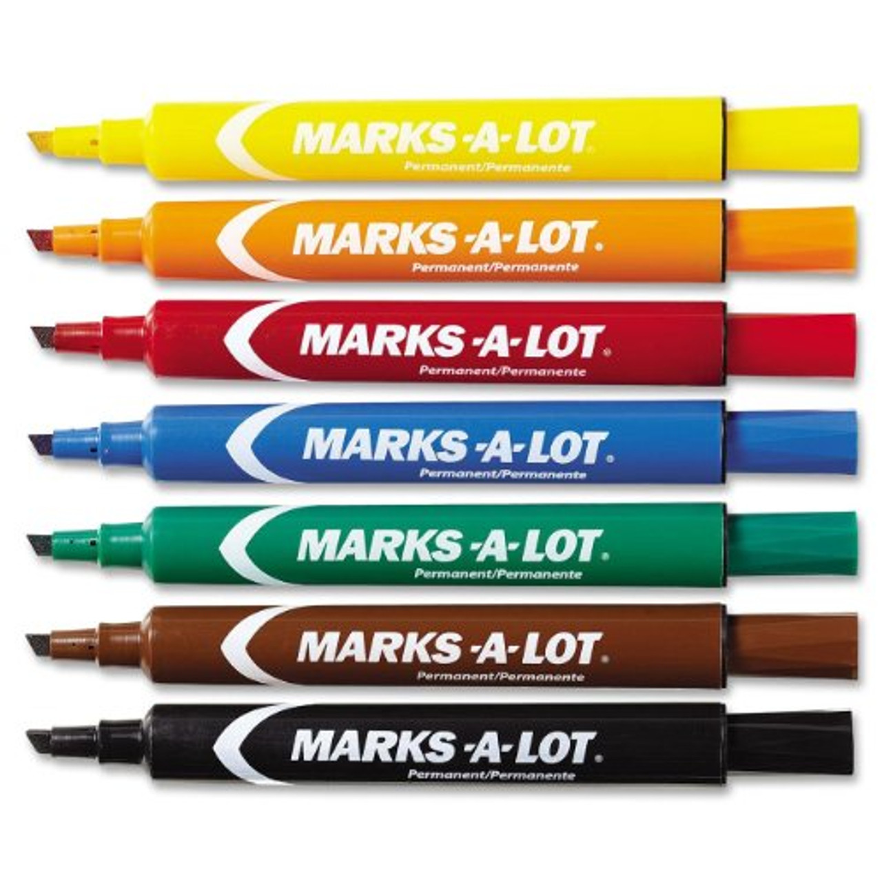 Marks-A-Lot Permanent Markers, Pen-Style Size, Bullet Tip, 3 Black