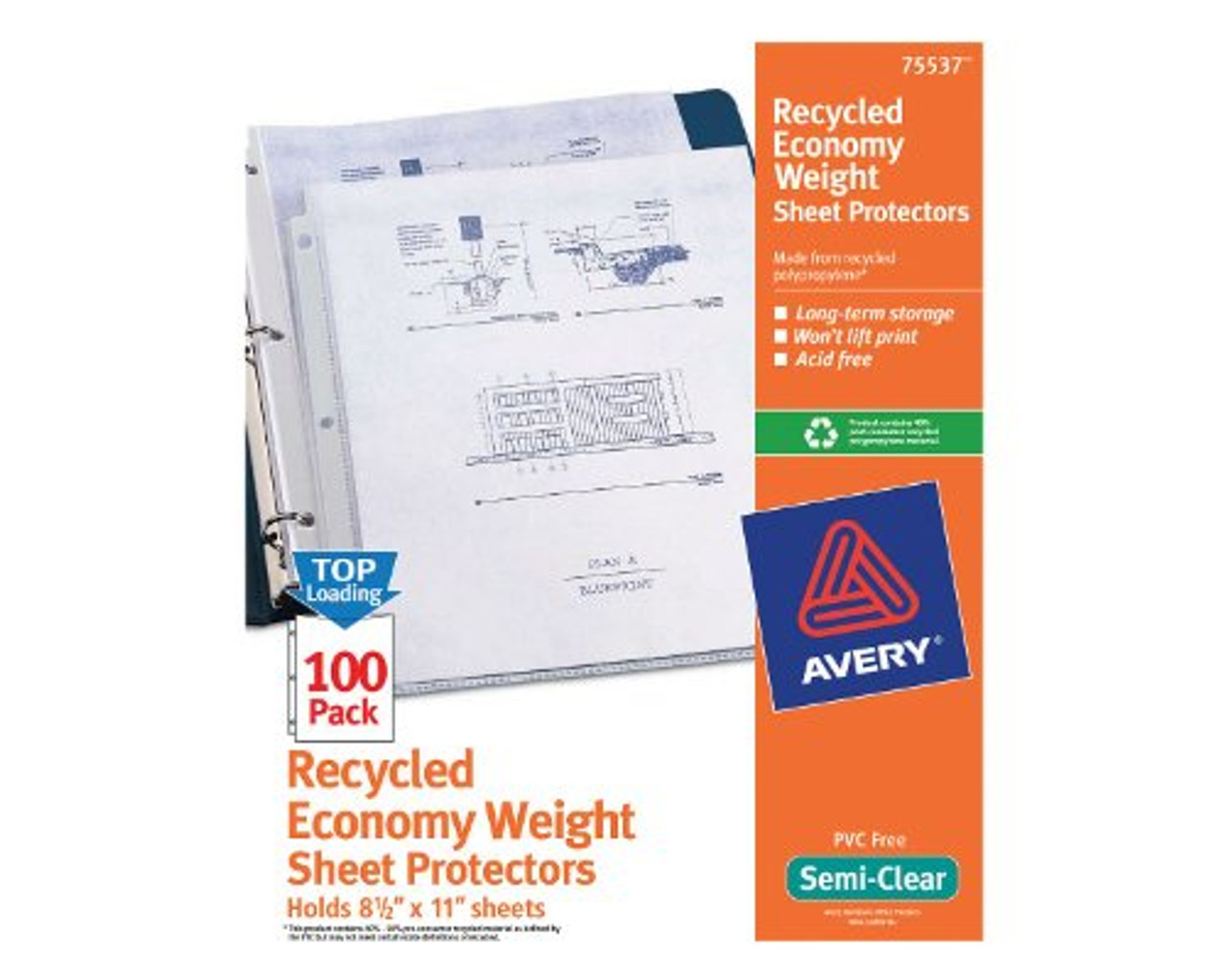 Business Source Clear Heavyweight Sheet Protectors, 3 Ring, 100/Box