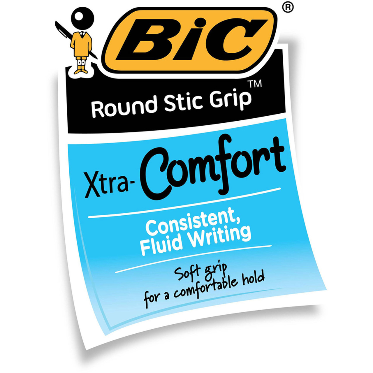 Bic Round Stic Comfort Grip Pen - Medium Pen Point Type