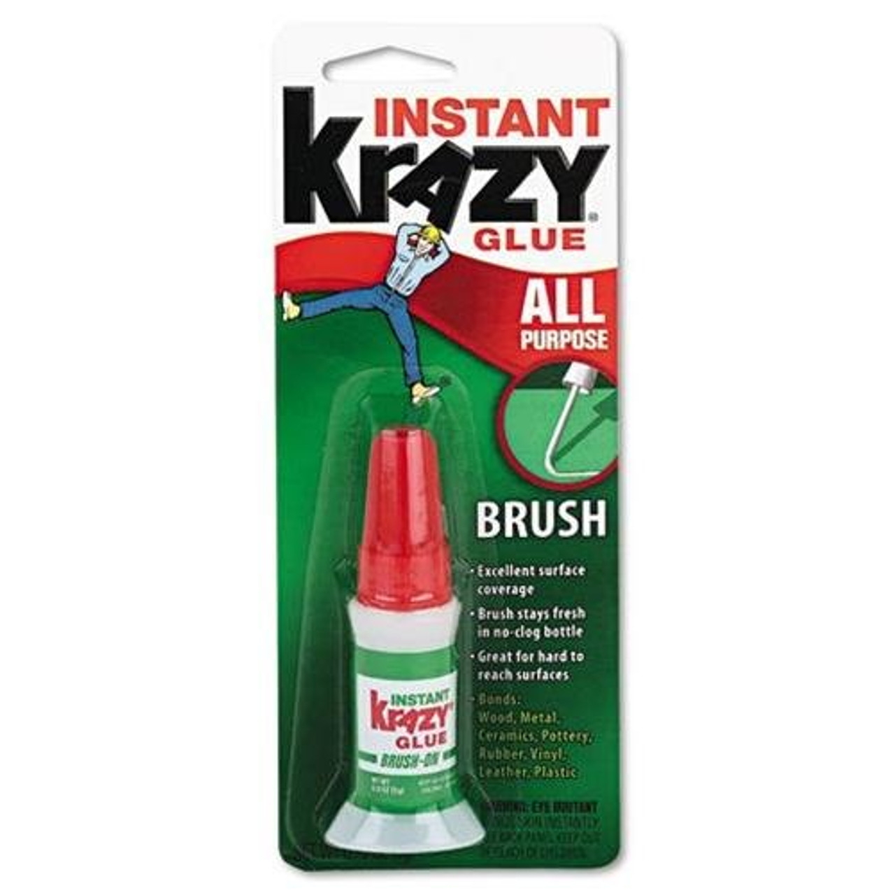 Krazy Glue All Purpose Glue with Brush Dries Clear 0.18oz Bulk (KG92548R)