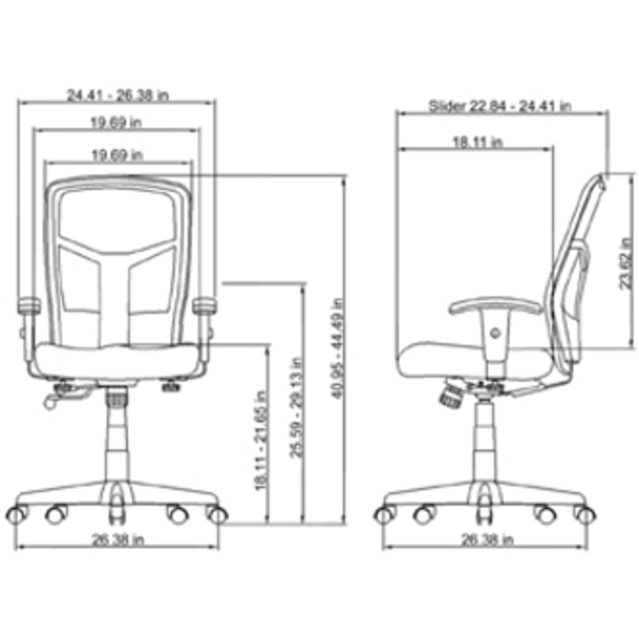 Lorell High back Executive Chair Plastic Black Seat Beach Audio