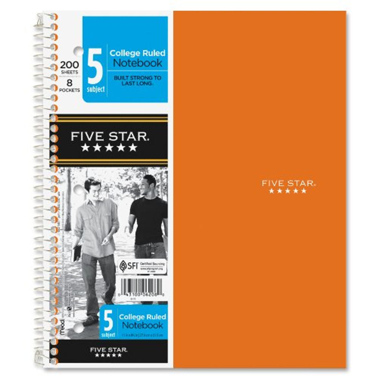 MEA06208 - Mead Five-Star Wirebound 5-Subject Notebook - 200