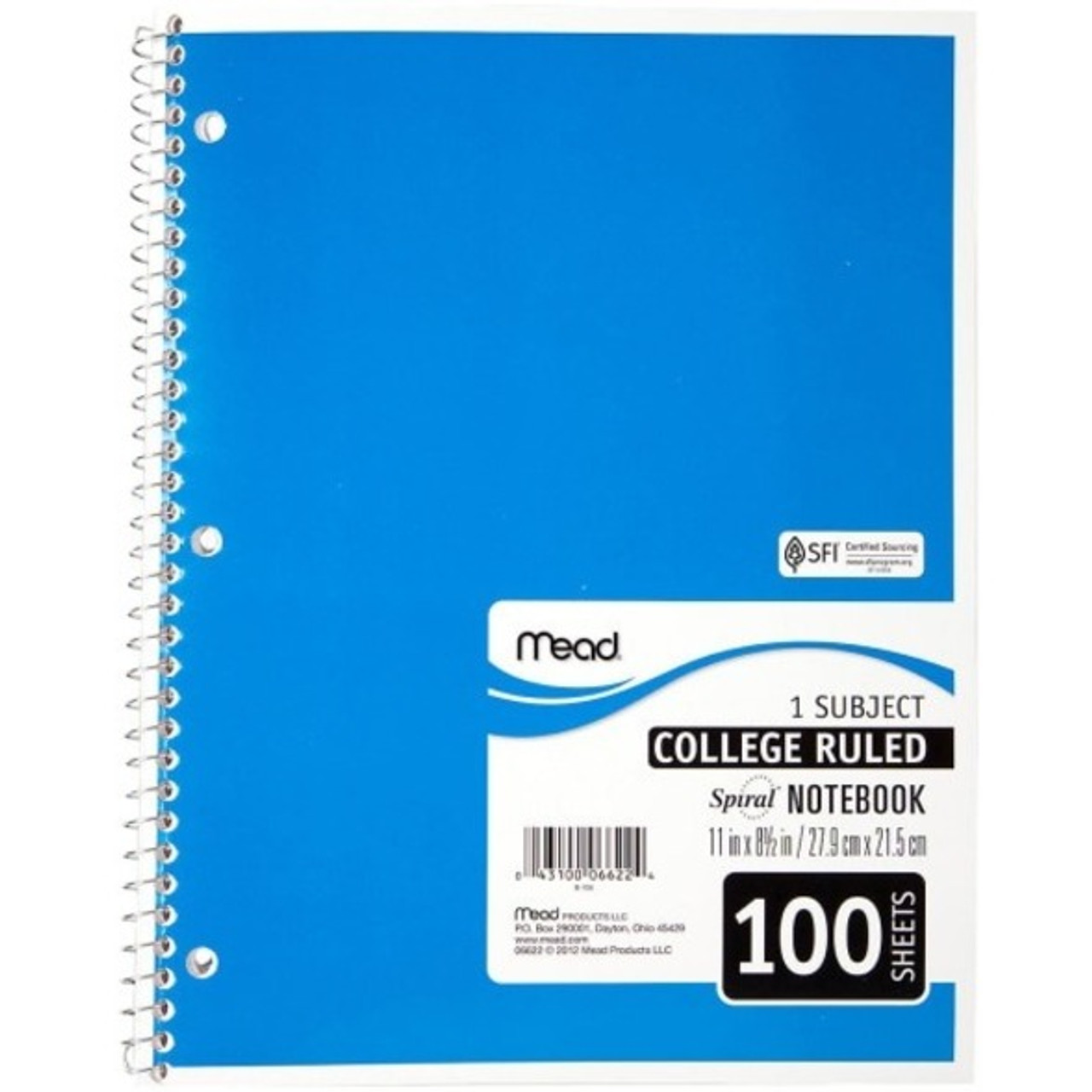 Mead One Subject Notebook - 100 Sheet - College Ruled - | Beach Audio