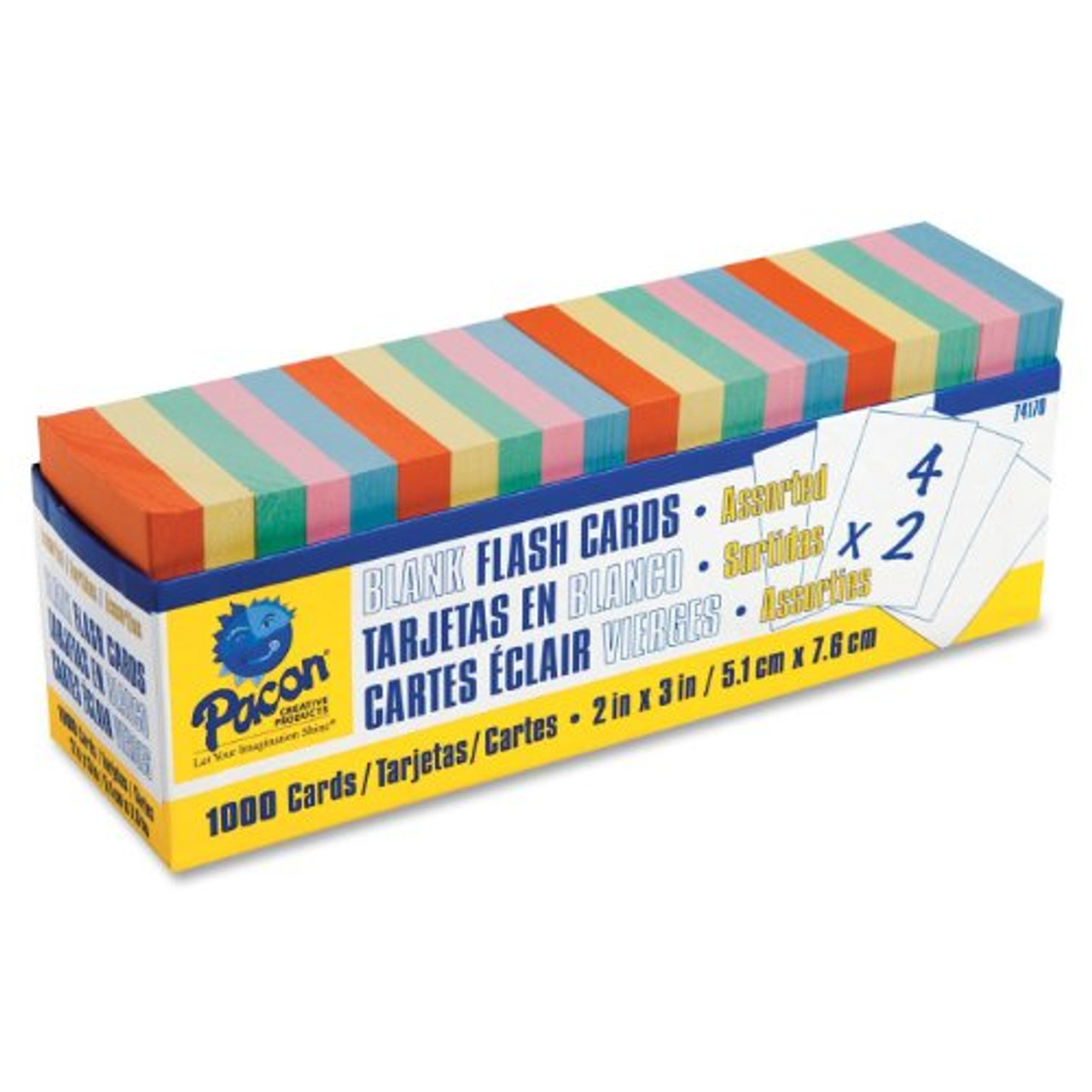 Pacon Assorted Colors Blank Flash Cards 