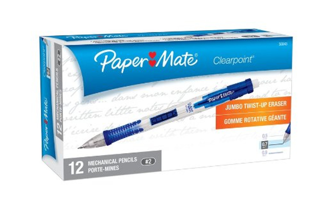 Paper Mate Clear Point Mechanical Pencil, 0.7 mm, Blue Barrel