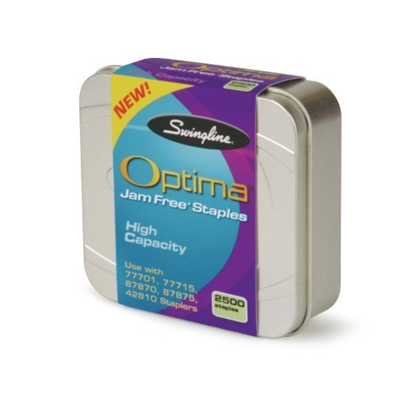 Swingline Optima High Capacity Staples, 0.38 Leg Length, 2500/Box