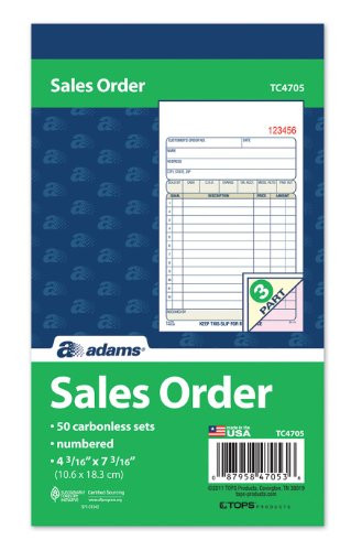 Adams Carbonless Sales Order Books - 50 Sheet[s] - 3 | Beach Audio