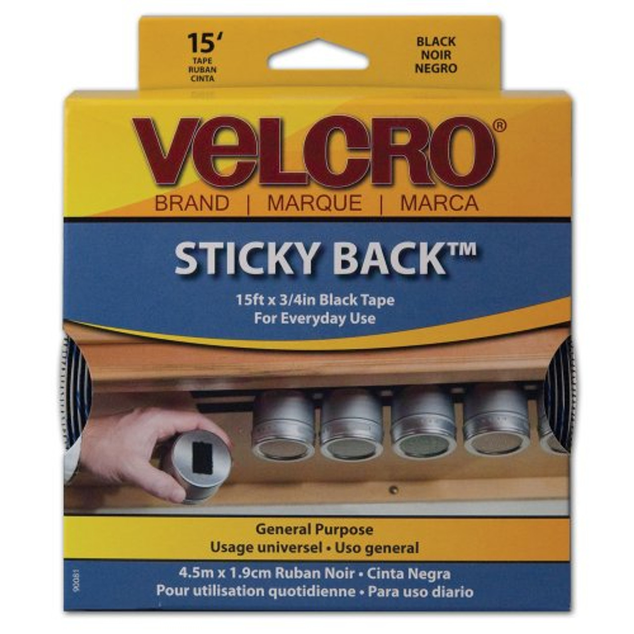 Velcro 24 x 0.75 Sticky Back for Fabrics White Tape Roll