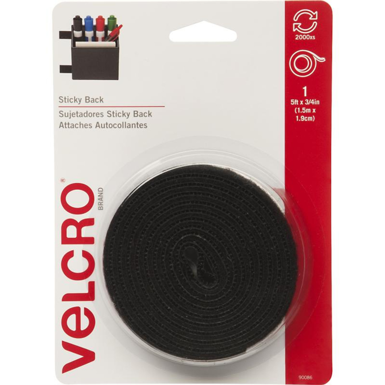 White Sticky Back Square VELCRO® Brand Fasteners - Sticky Back