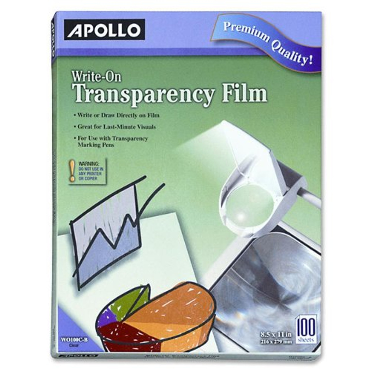 Apollo Transparency Film - Letter - 8.50 x 11 - 100 / Box - Clear