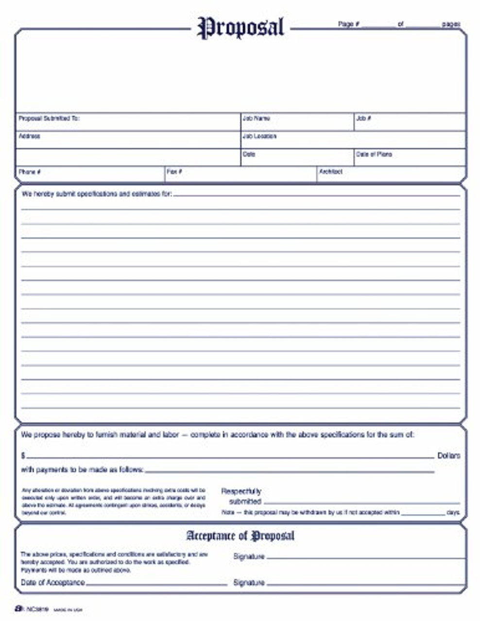 Adams 3-part Carbonless Contractors Proposal Forms - 3 | Beach Audio adams-3-part-carbonless-contractors-proposal-forms-3-beach-audio