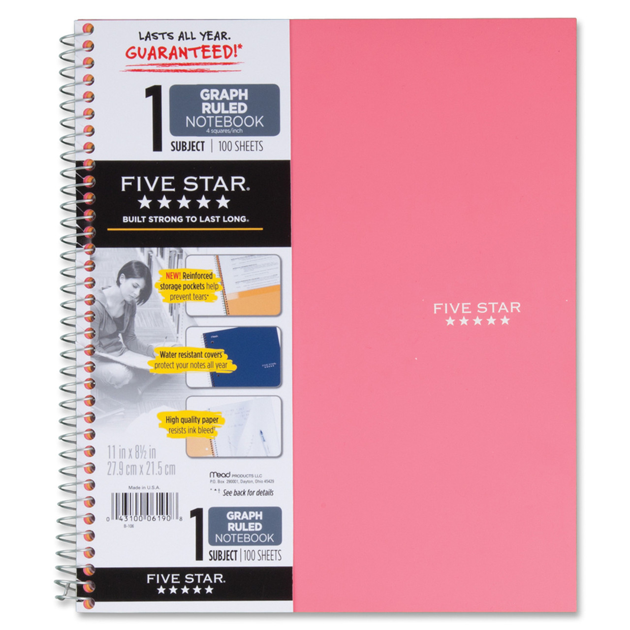 Mead Five Star Wirebound Notebook - 100 Sheet - Quad | Beach