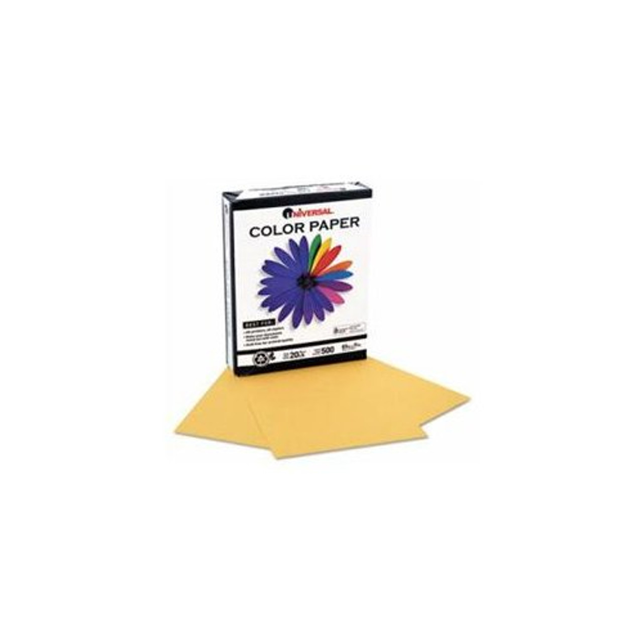 Universal Colored Paper, 20lb, 8-1/2 x 11, Goldenrod, 500 Sheets/Ream