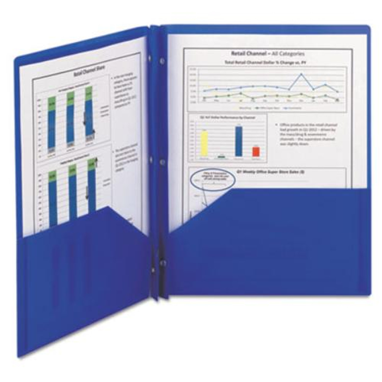 2-Pocket Plastic Folder for Binder, Blue plastic folder