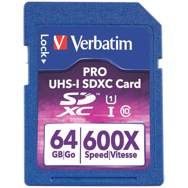 64GB Pro 600X SDXC Memory Card, UHS-I V30 U3 Class 10: Pro SDXC