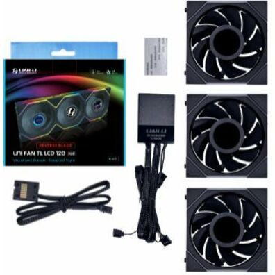 Lian Li UNI FAN TL LCD 120 Reverse Blade/Black/Triple | Beach Audio