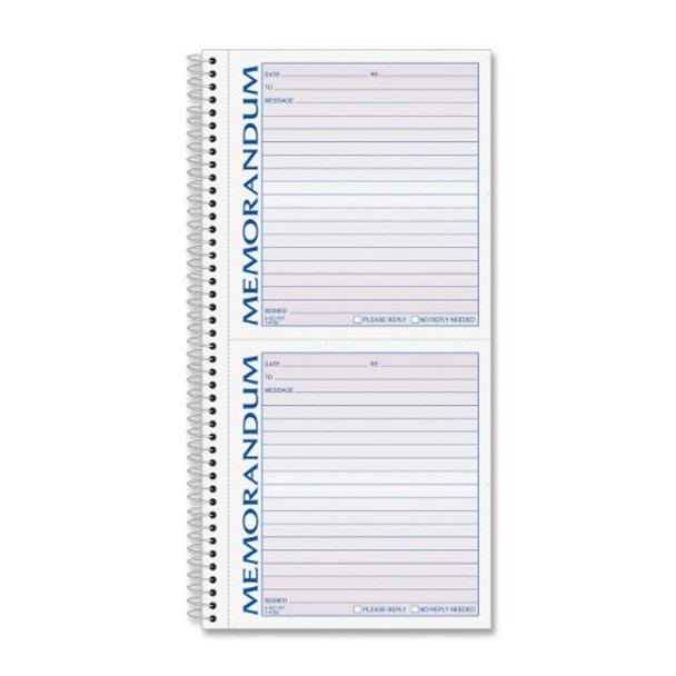 Tops Memorandum Form 100 Sheet[s] Spiral Bound Beach Audio