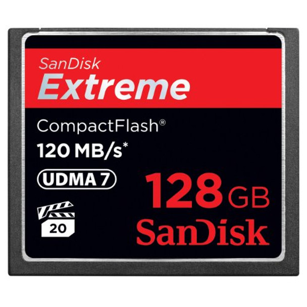 Sandisk Extreme 128 Gb Compactflash [cf] Card - 120 | Beach Audio